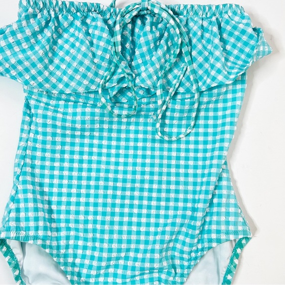 J. Crew Gingham Ruffle One Piece Swimsuit (2) - Picture 4 of 8